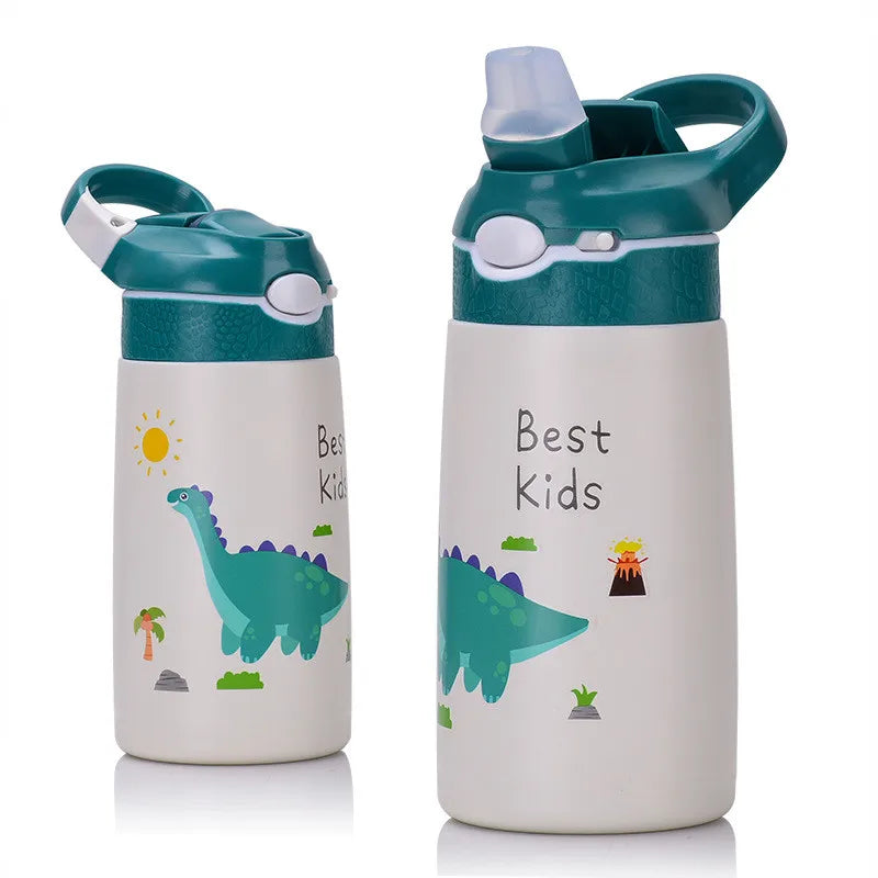 400ml Kids 316 Stainless Steel Vacuum Thermos Bottle – Duck-Billed Straw Tumbler, 6–12Hr Insulation