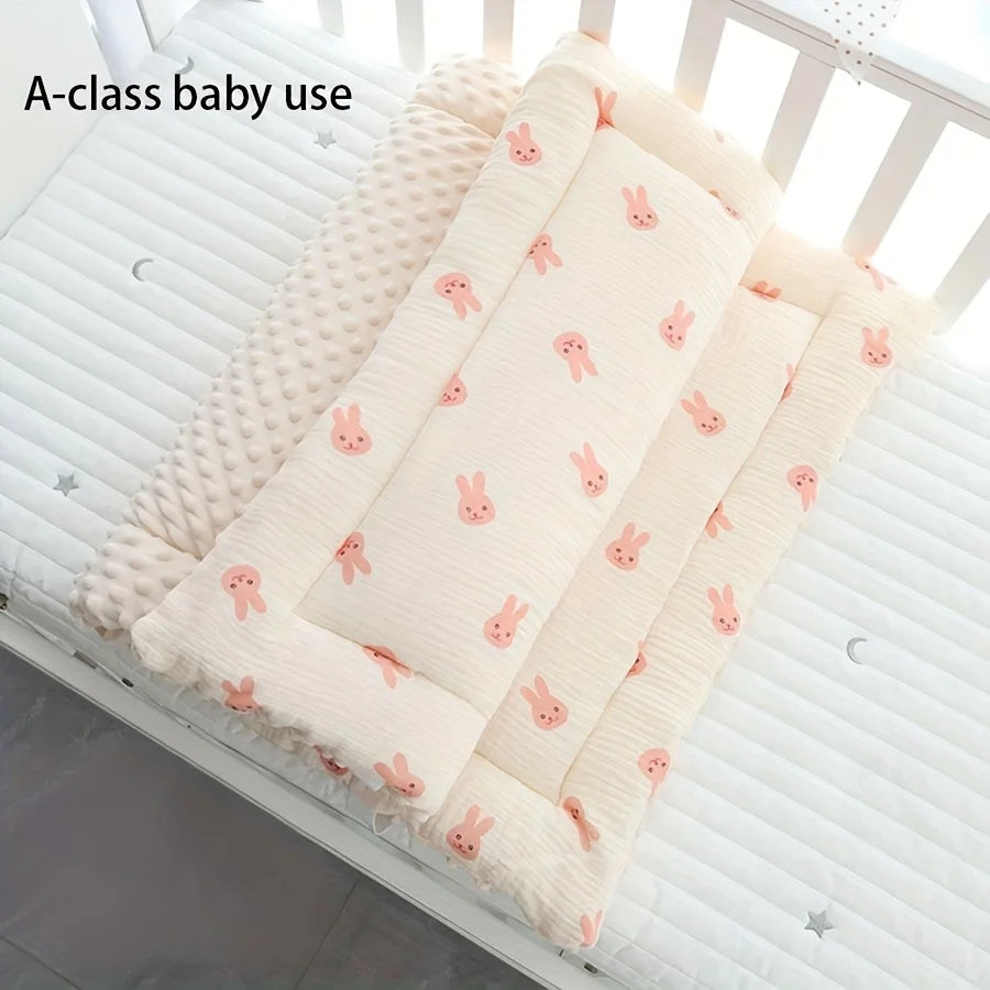 Baby Crib Mattress – Double-Sided Soft Polyester, 110x63cm, All-Season Newborn & Toddler