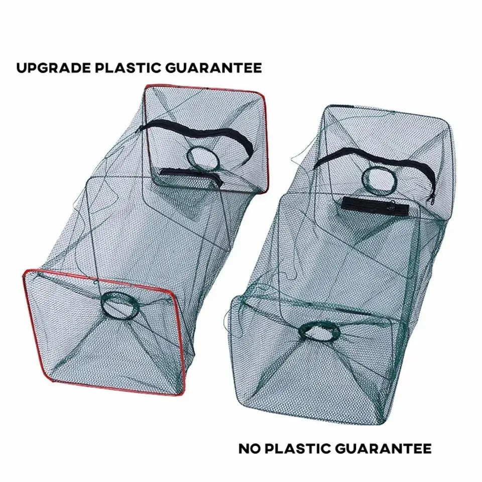 Collapsible Cast Net Fish Cage — Nylon Mesh Trap for Crab, Shrimp & Crayfish