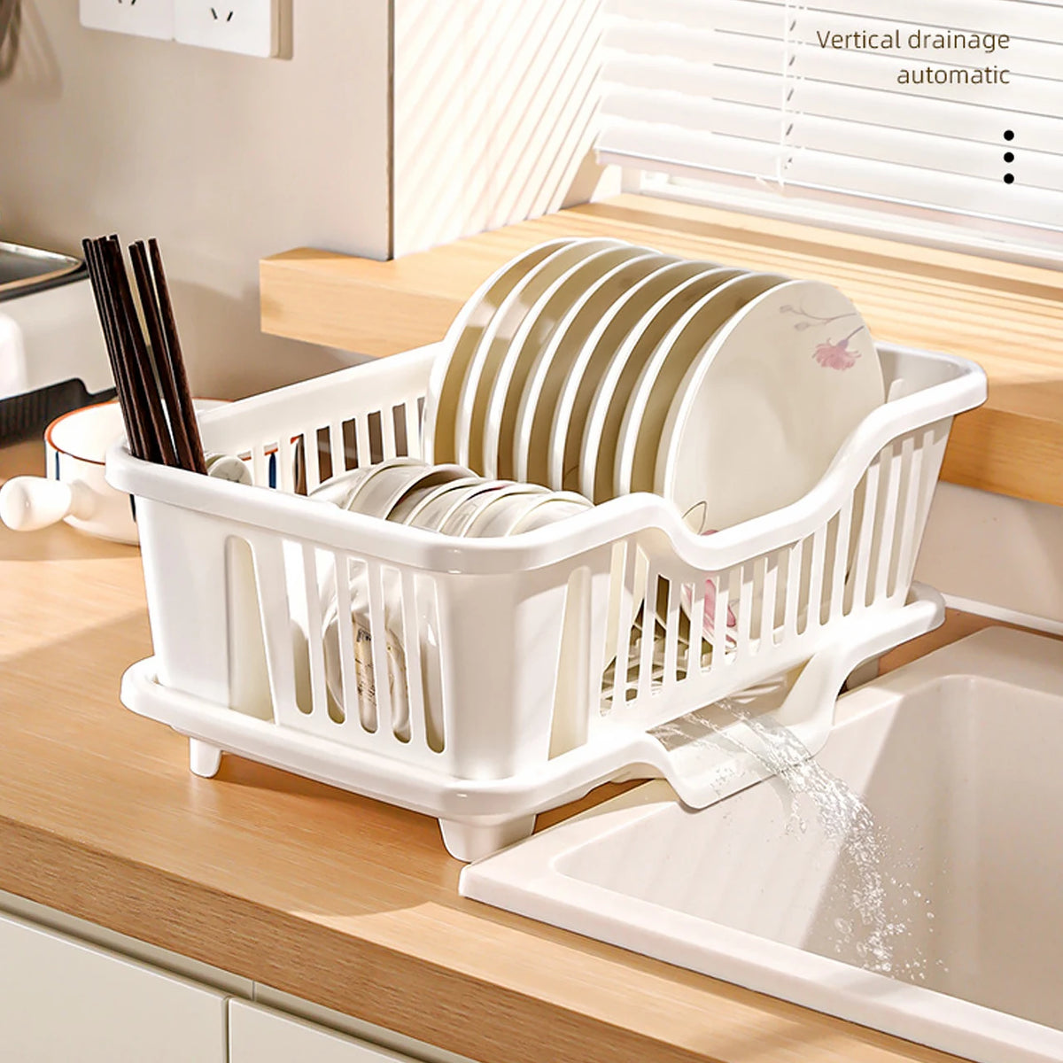 Kitchen Sink Drain Bowl Rack – Countertop Tableware Organizer for Plates, Bowls, Chopsticks & Spoons