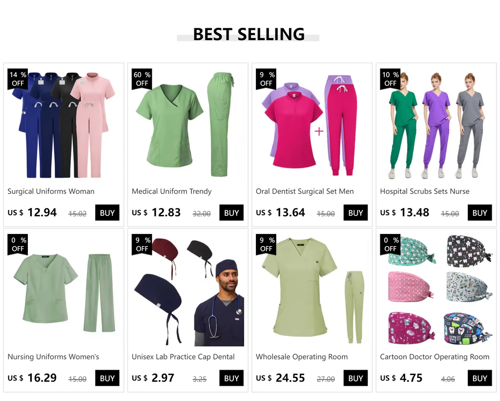 Medical Scrubs Set for Women & Men – Short Sleeve Stretch Scrub Uniform