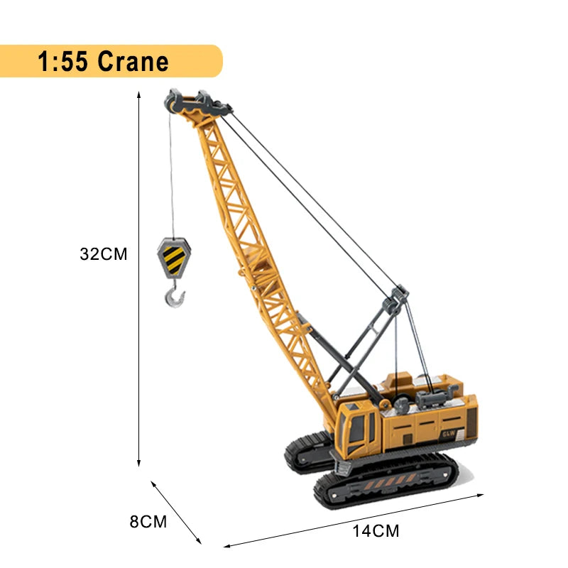 Die-Cast Engineering Vehicle Toy – Excavator, Crane, Bulldozer & Backhoe for Kids