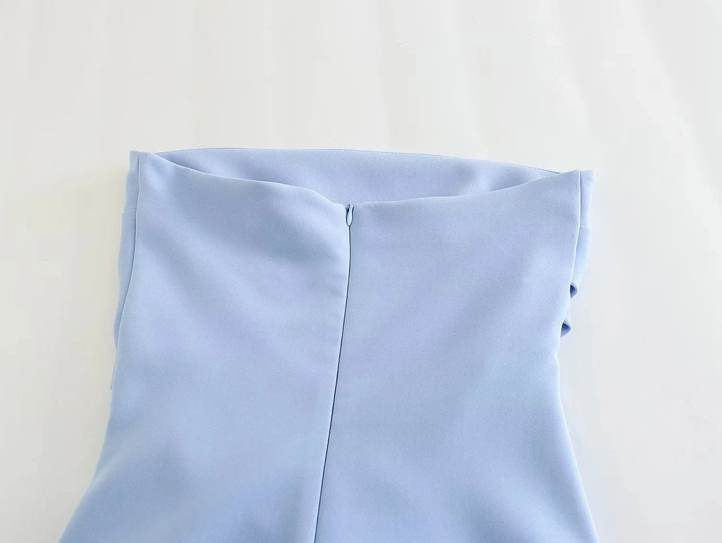 Off-Shoulder Corset Mini Dress — Ruched Backless Bodycon Party Dress