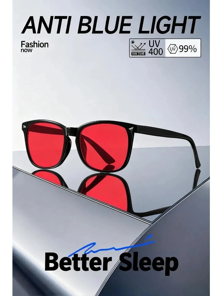 Blue Light Blocking Glasses — Red Lens Sleep & Gaming Glasses for Eye Strain Relief