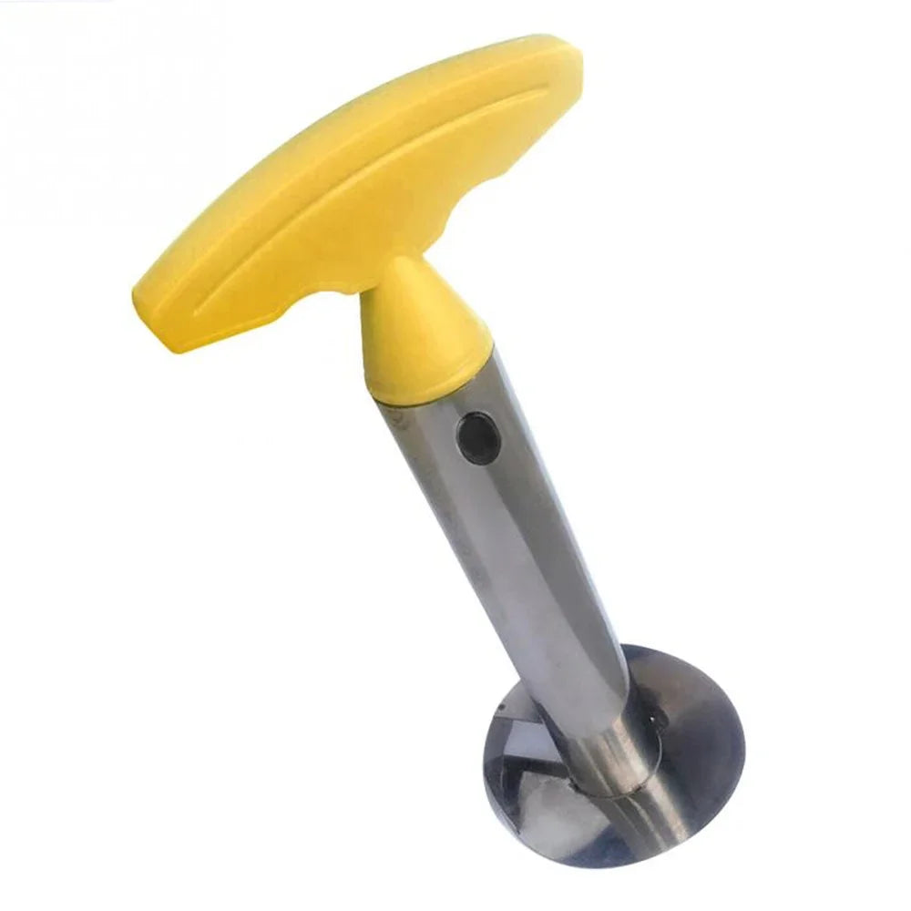 Slice a Pineapple in Seconds. — Stainless Steel Pineapple Slicer & Peeler | Cutter, Corer & Parer Knife, 24x10cm, Green, Black & Yellow
