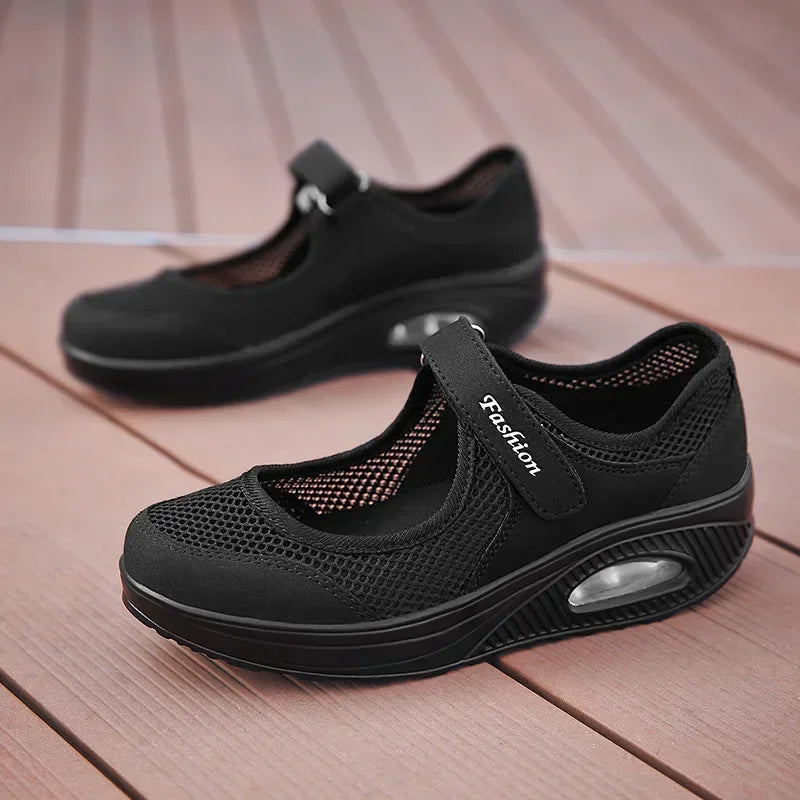 Women's Air Mesh Hook-and-Loop Casual Shoes