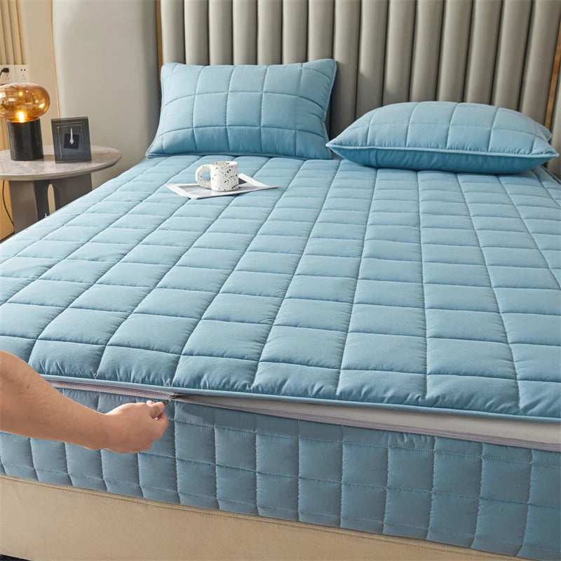 Six-Sided All-Inclusive Mattress Cover with Zipper – Thickened Quilted Protector, Custom Sizes