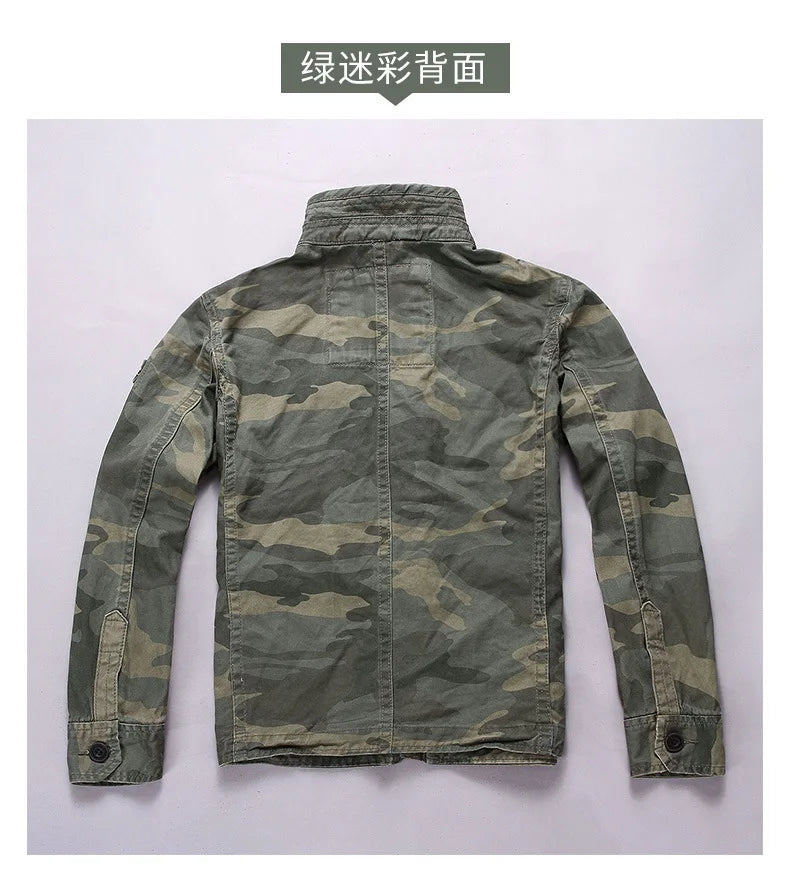 Men's Camouflage Cotton Cargo Jacket – Zip Front