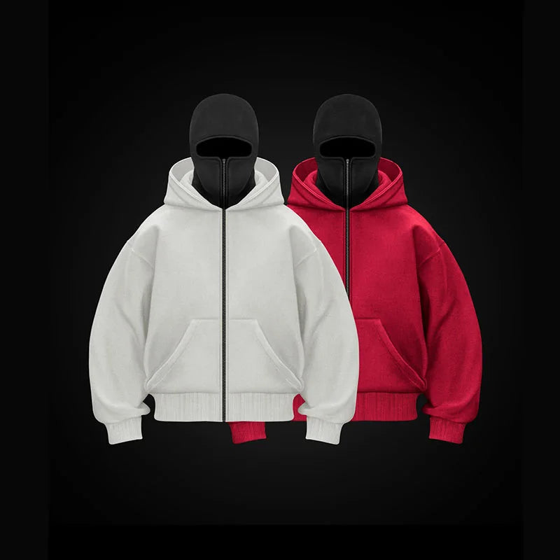 Women's Y2K Goth Double Hoodie Sweatshirt — Harajuku Fleece Pullover