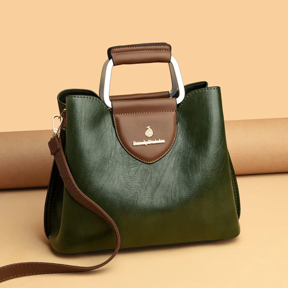 Genuine Leather Luxury Tote Shoulder Bag – High Quality Designer Crossbody Handbag for Women