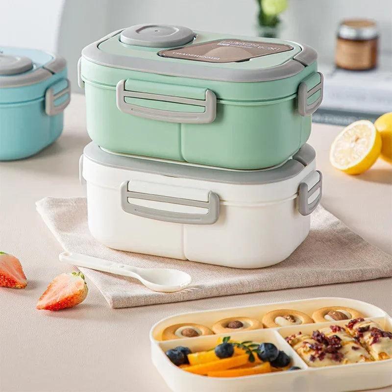 1200ml Wheat Straw Lunch Box – Leakproof Bento with Utensils