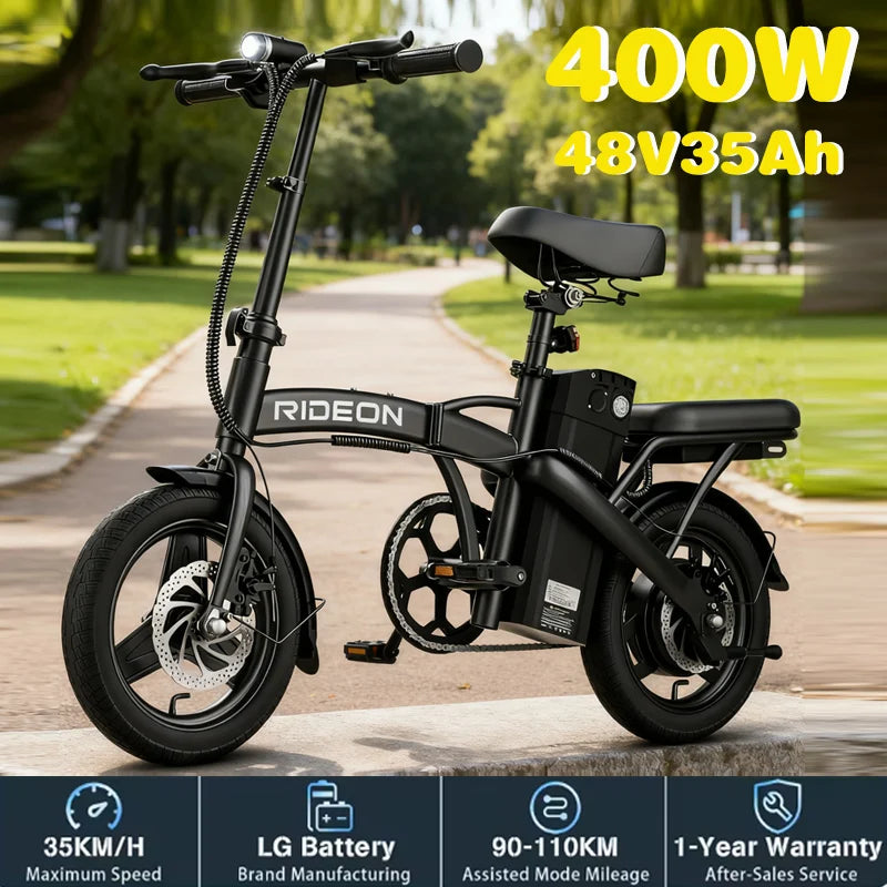 K100 400W Foldable Electric Bike — 48V 14-Inch