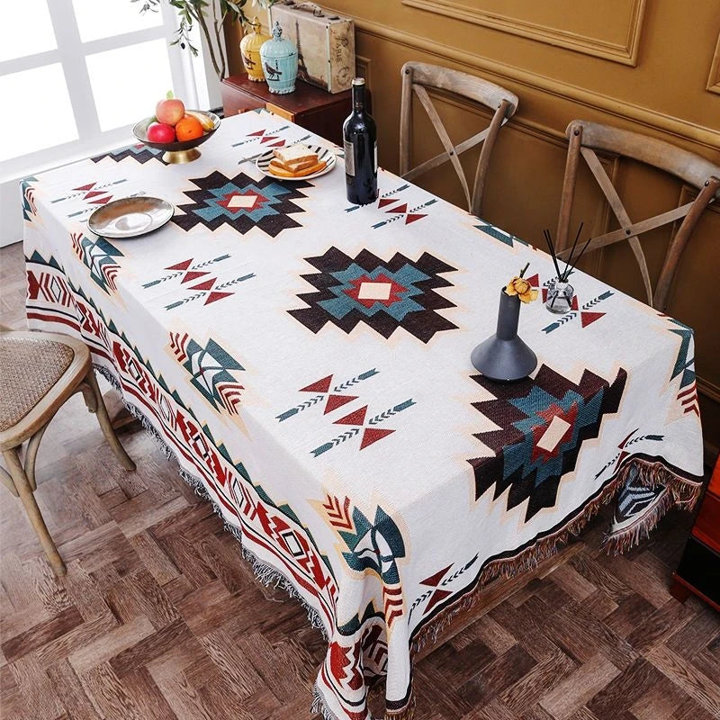 Boho Plaid Tassel Throw Blanket – Decorative Sofa & Bed Cover, Outdoor Camping & Picnic