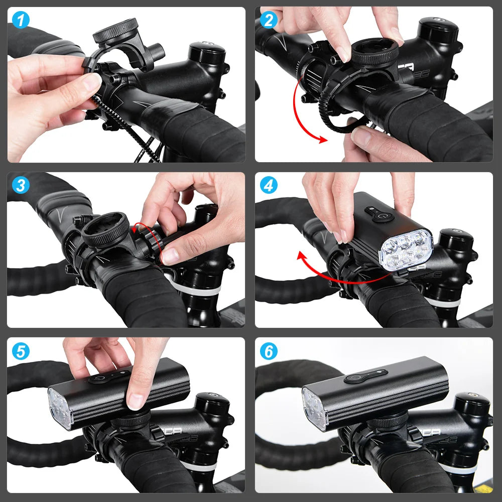 NEWBOLER 10000mAh Smart Bicycle Light – 10000LM Waterproof USB Rechargeable MTB Road Cycling Lamp
