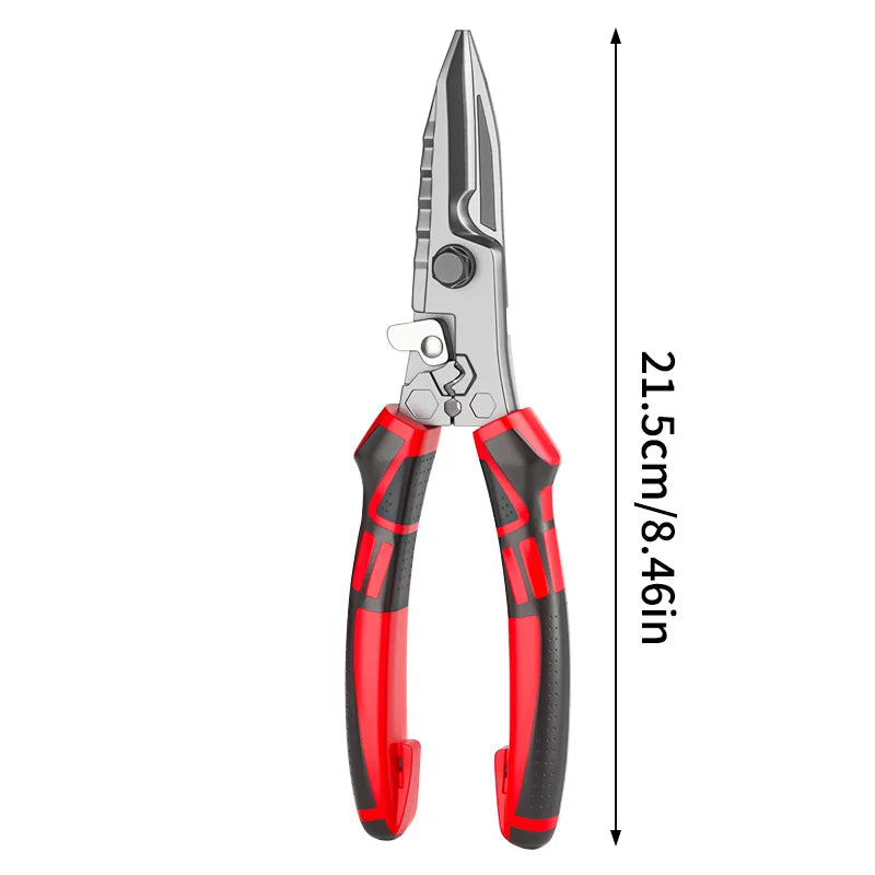 Multi-Functional Electrician Scissors — Heavy-Duty Cable Cutter, Crimping Tool & Sheet Metal Shears