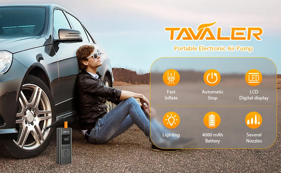 Portable Tire Inflator with Digital Gauge, 150 PSI