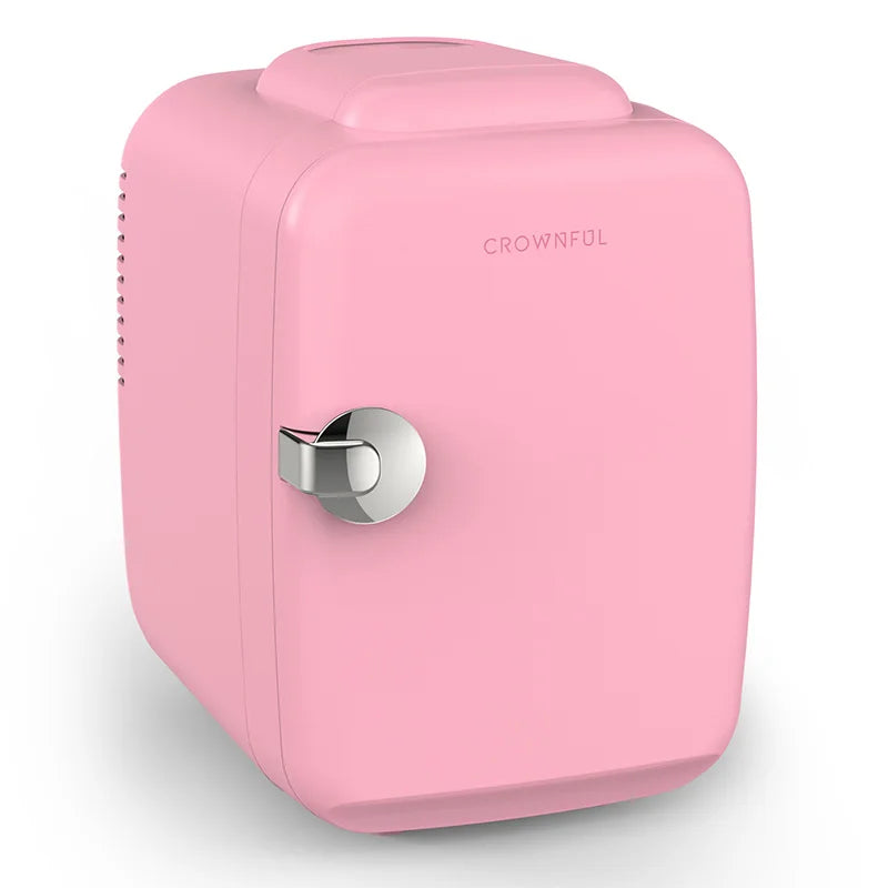 Crownful 4L Mini Multifunction Refrigerator — 120V Electric Portable Beauty Cooler & Warmer for Home, Car, Camping & Travel