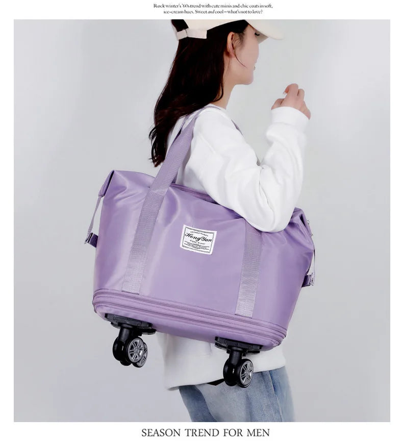 Expandable Fitness Travel Bag – Wet-Dry Storage & Wheels