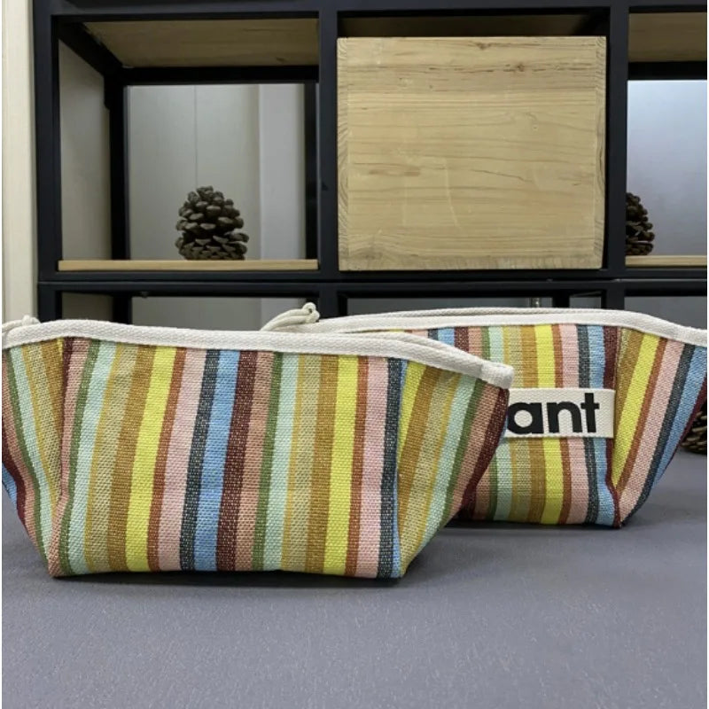 Canvas Zipper Makeup Storage Bag – Small Handheld Cloth Bag for Women 2026