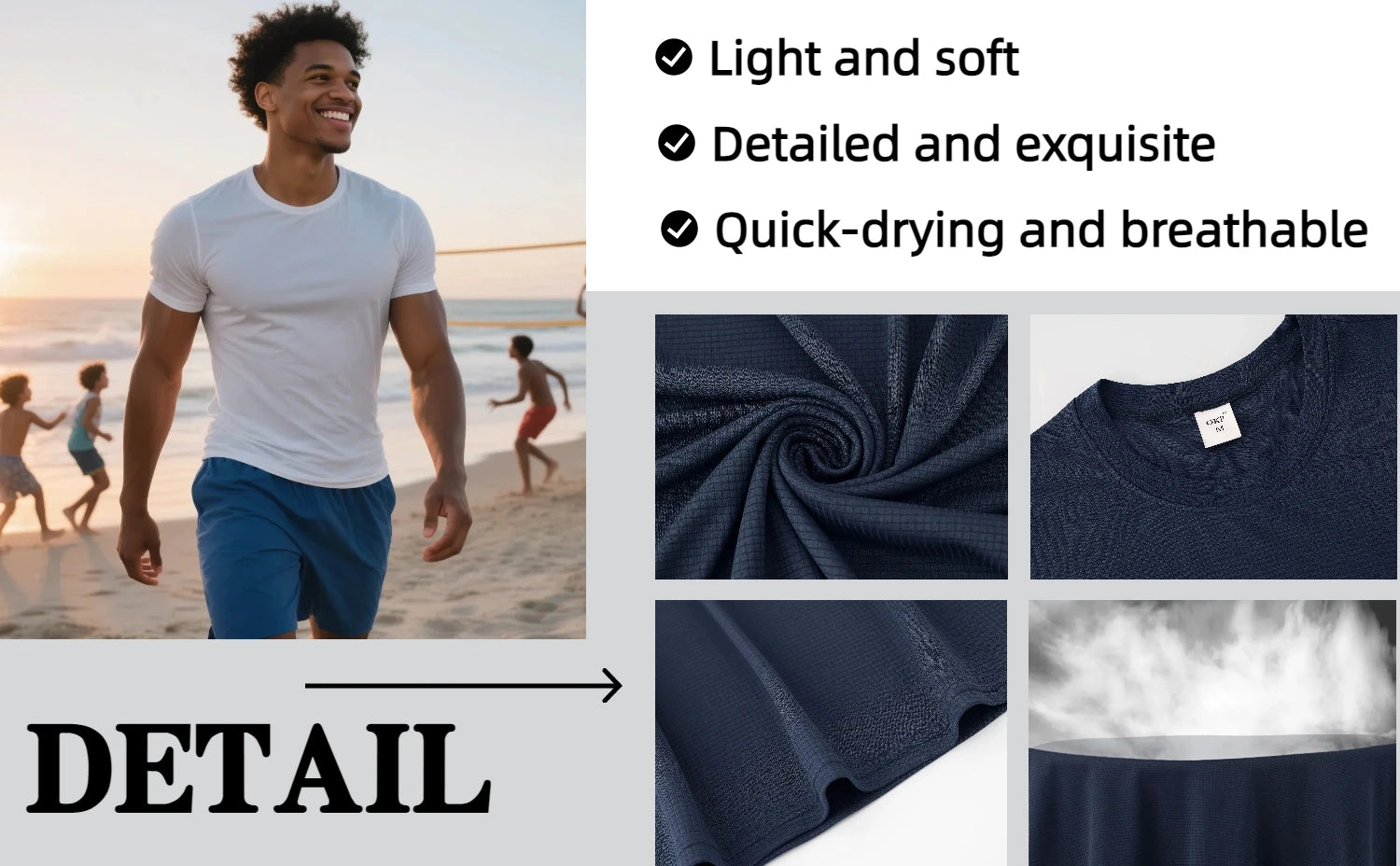 Men's 5-Pack Quick-Dry Short Sleeve Sport Shirts — Moisture-Wicking Training Tees