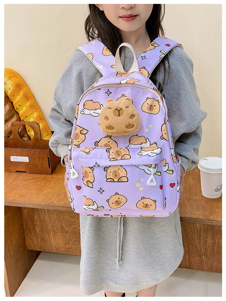 Capybara Backpack – Kids Nylon School Bag