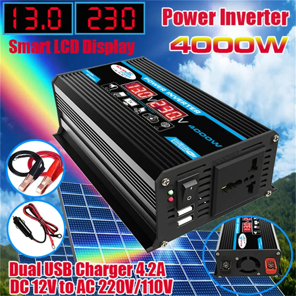 4000W Solar Inverter Kit – 12V to 110V/220V Solar Panel System with Charge Controller