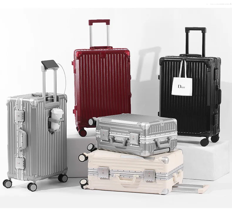 Sushimu PC-ABS Suitcase – Aluminum Frame & TSA Lock