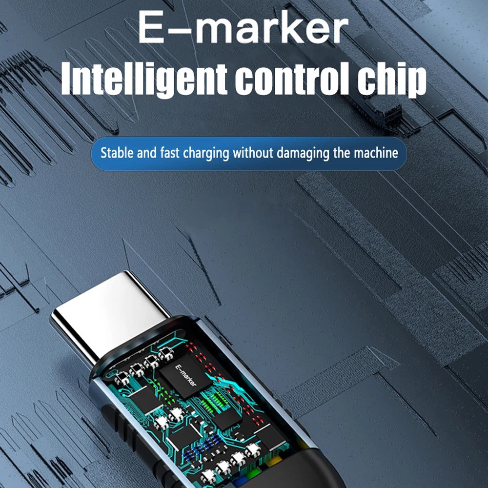USB-C Ultra Fast Charge Cable with E-Marker Chip – PD 240W/100W/60W, 1m to 2m, 3 Colors