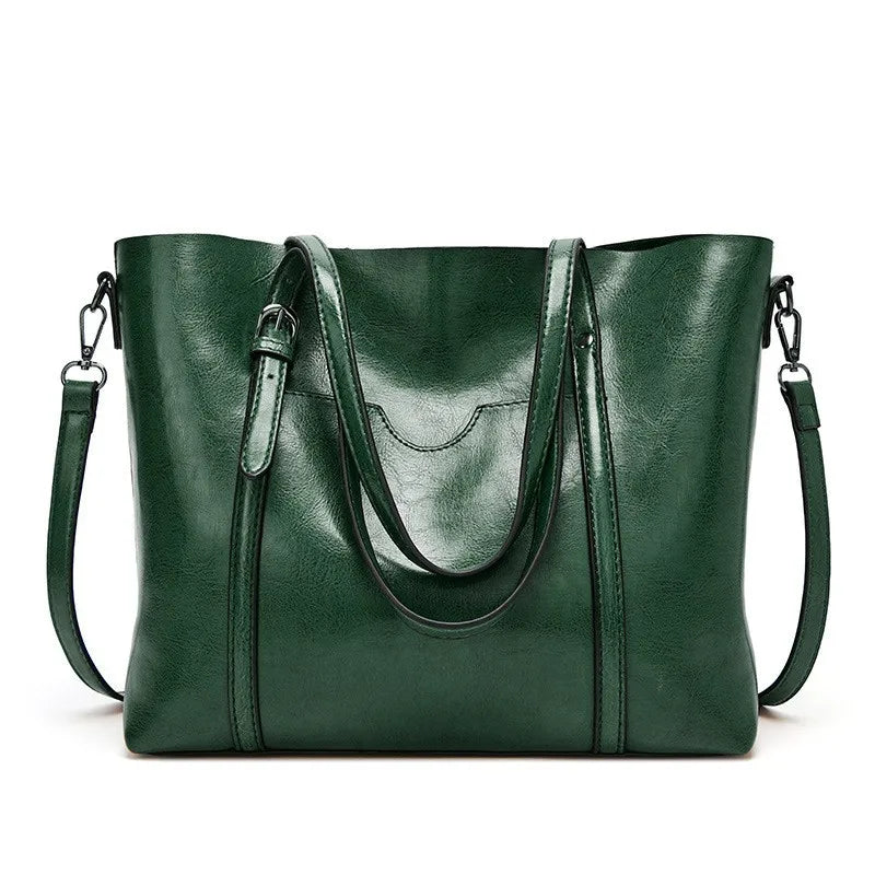 Vintage Oil Wax TPU Shoulder Bag – Hard Shell Tote Crossbody Satchel for Women