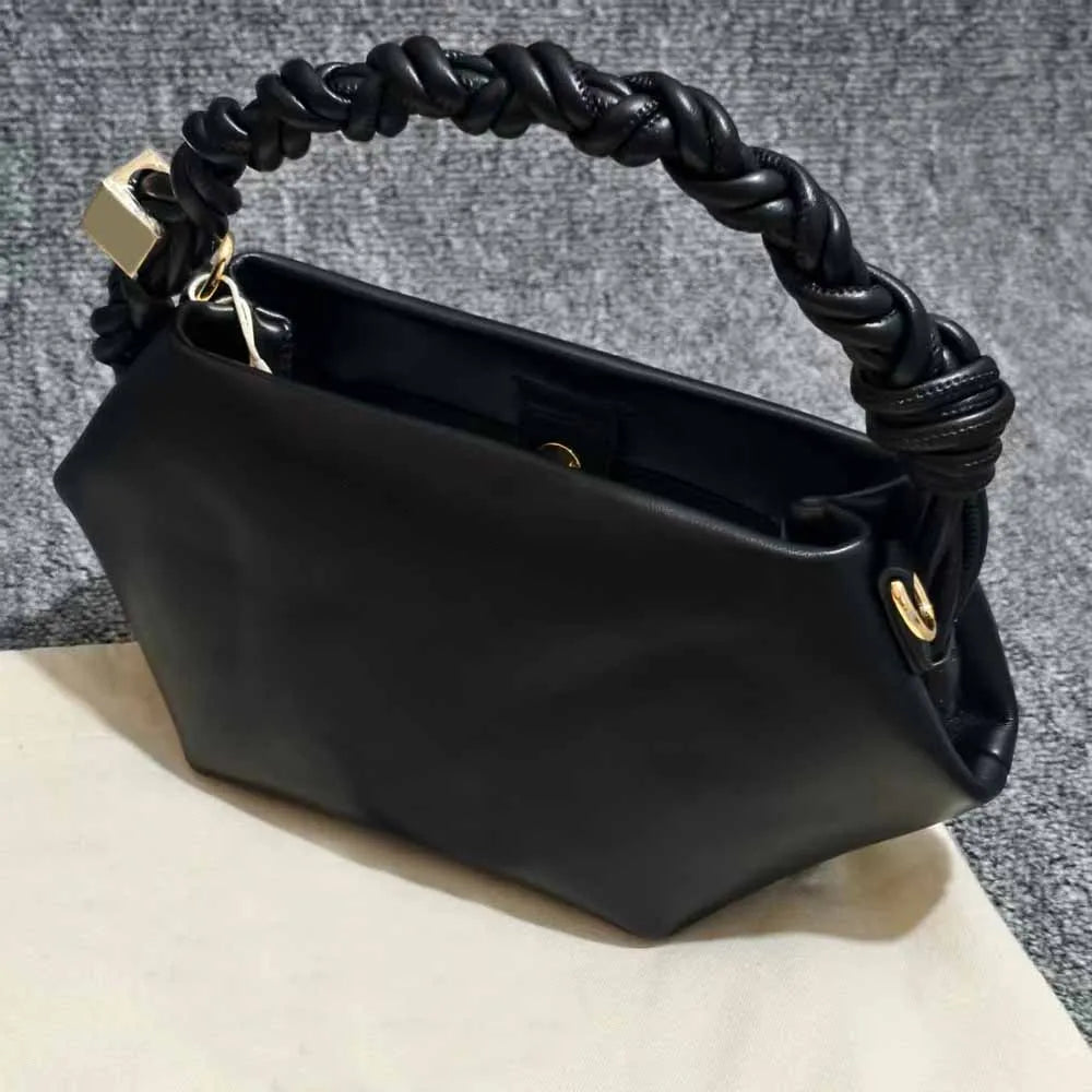 Paris Hexagonal Woven Genuine Leather Mini Saddle Clutch Crossbody Bag – Premium Fashion Shoulder Handbag for Women