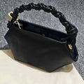 Paris Hexagonal Woven Genuine Leather Mini Saddle Clutch Crossbody Bag – Premium Fashion Shoulder Handbag for Women