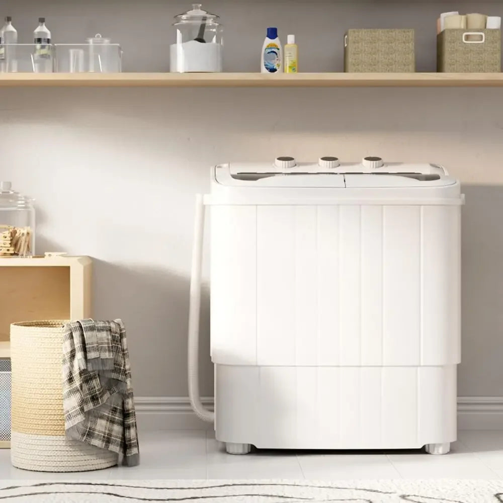 Portable Washing Machine 18 Lbs | Twin Tub Washer & Dryer Combo, Soaking Function, High Efficiency, Apartment, Dorm & RV