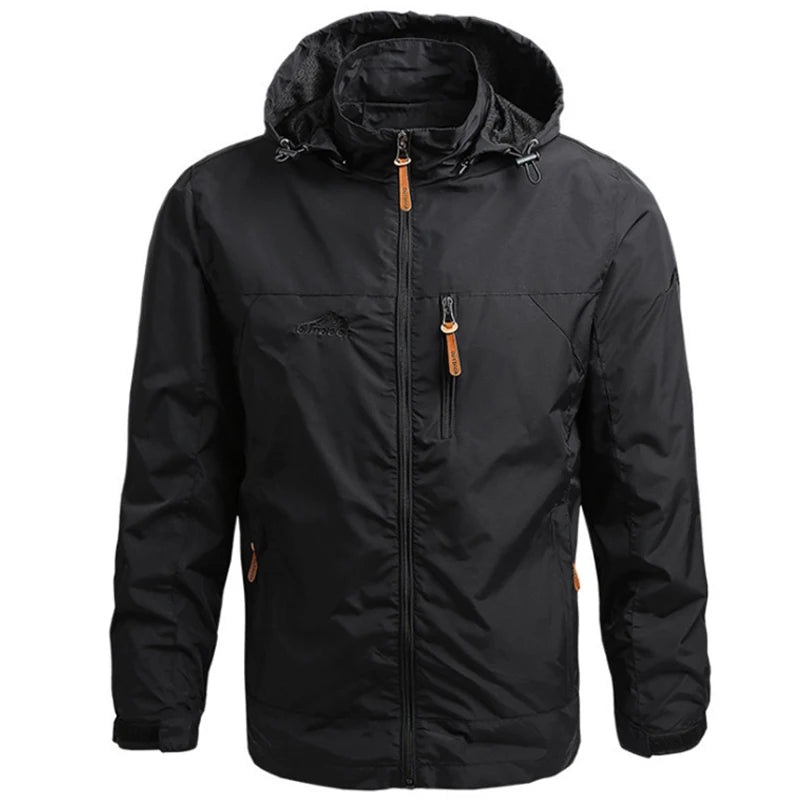 Men's Hooded Hiking Windbreaker – Multi-Pocket Jacket