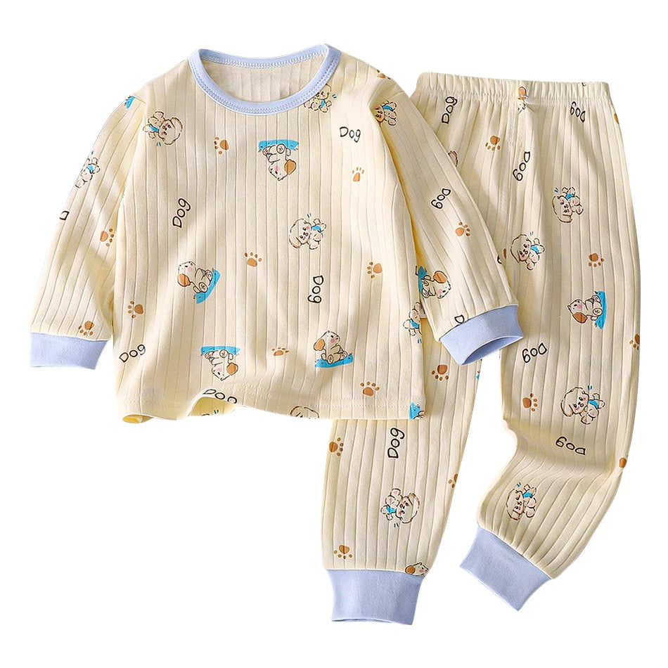 Kids' Casual Autumn Long Sleeve Cartoon Pajamas Set | Soft Comfortable Sleepwear Boys & Girls