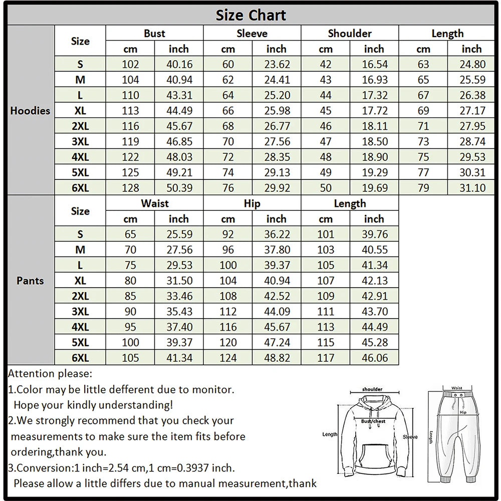 Men's 3D Tiger Print Hoodie & Pants Tracksuit Set – 2-Piece Sportswear