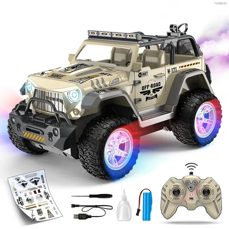 1:16 Pink Remote Control Car 2.4G_Hz Spray Music Light DIY Sticker Racing Car 1:18 Climbing Off-road Toy Car Kids Festival Gifts