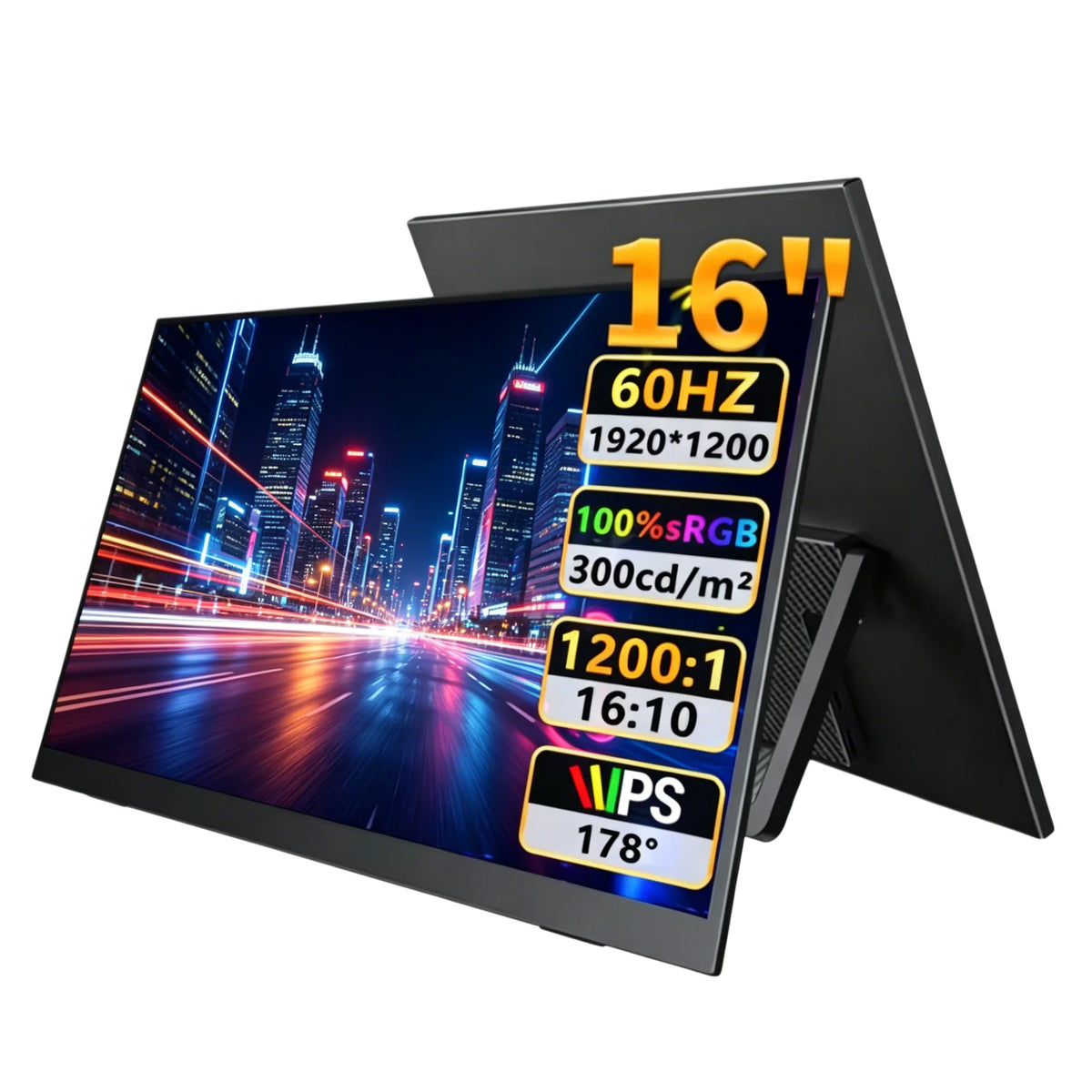 16-Inch Portable Monitor – 1200P IPS, Touch Options