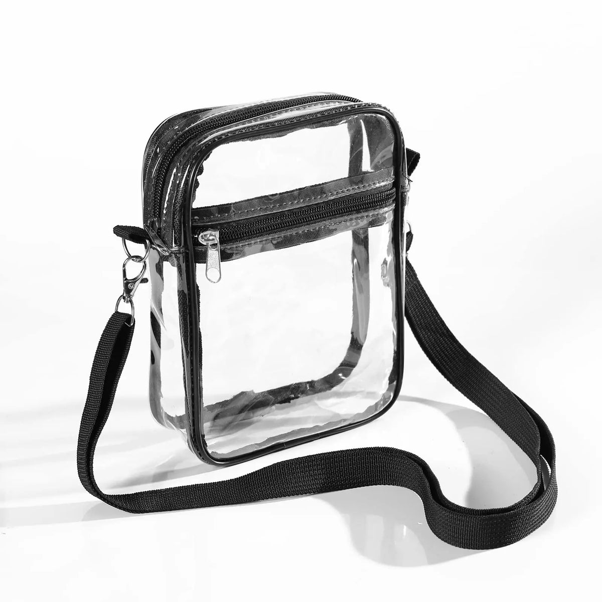 Women's Clear Stadium Crossbody Bag – PVC Transparent Shoulder Purse with Front Pocket