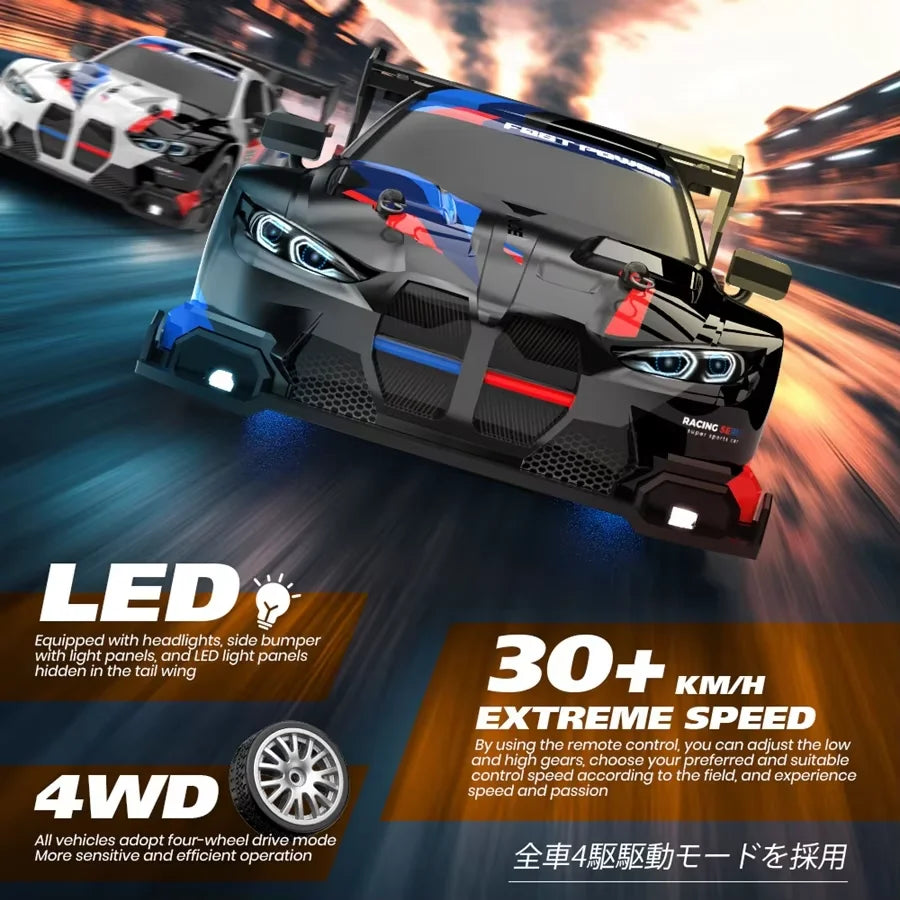 1:24 Scale 4WD RC Drift Car – 20KM/H Off-Road Racing Truck with LED Lights