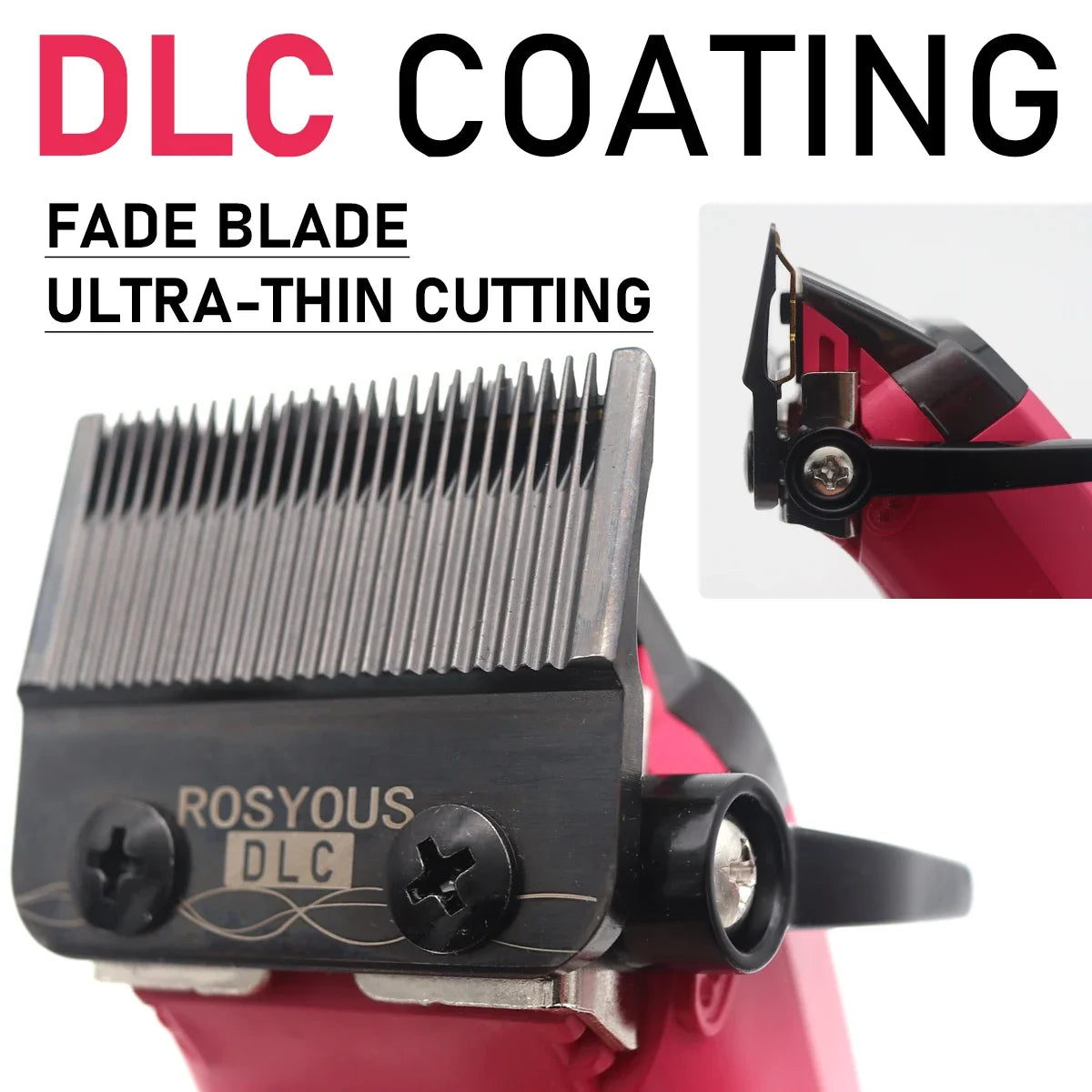 ROSYOUS Professional Brushless Hair Clipper – DLC Blade, LED Display, Base Charger, 240-Min Runtime