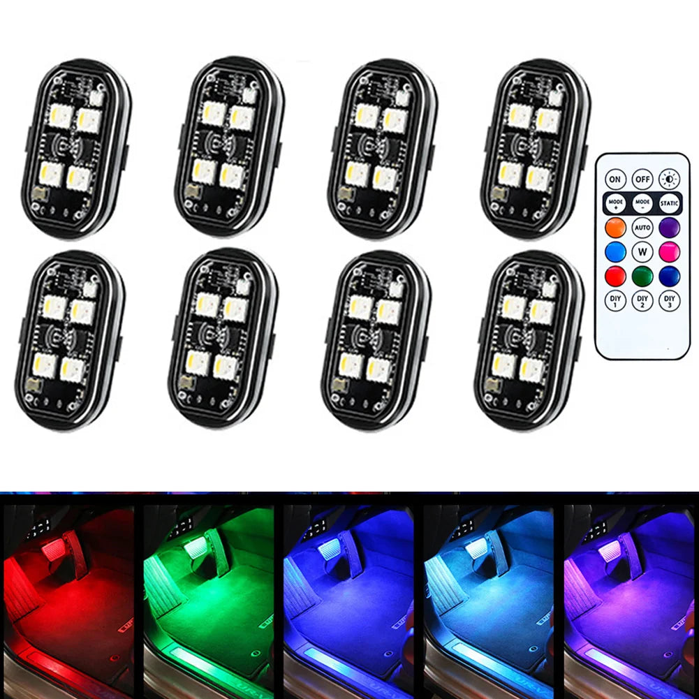Wireless LED Strobe Car Atmosphere Lights — 8 Colors