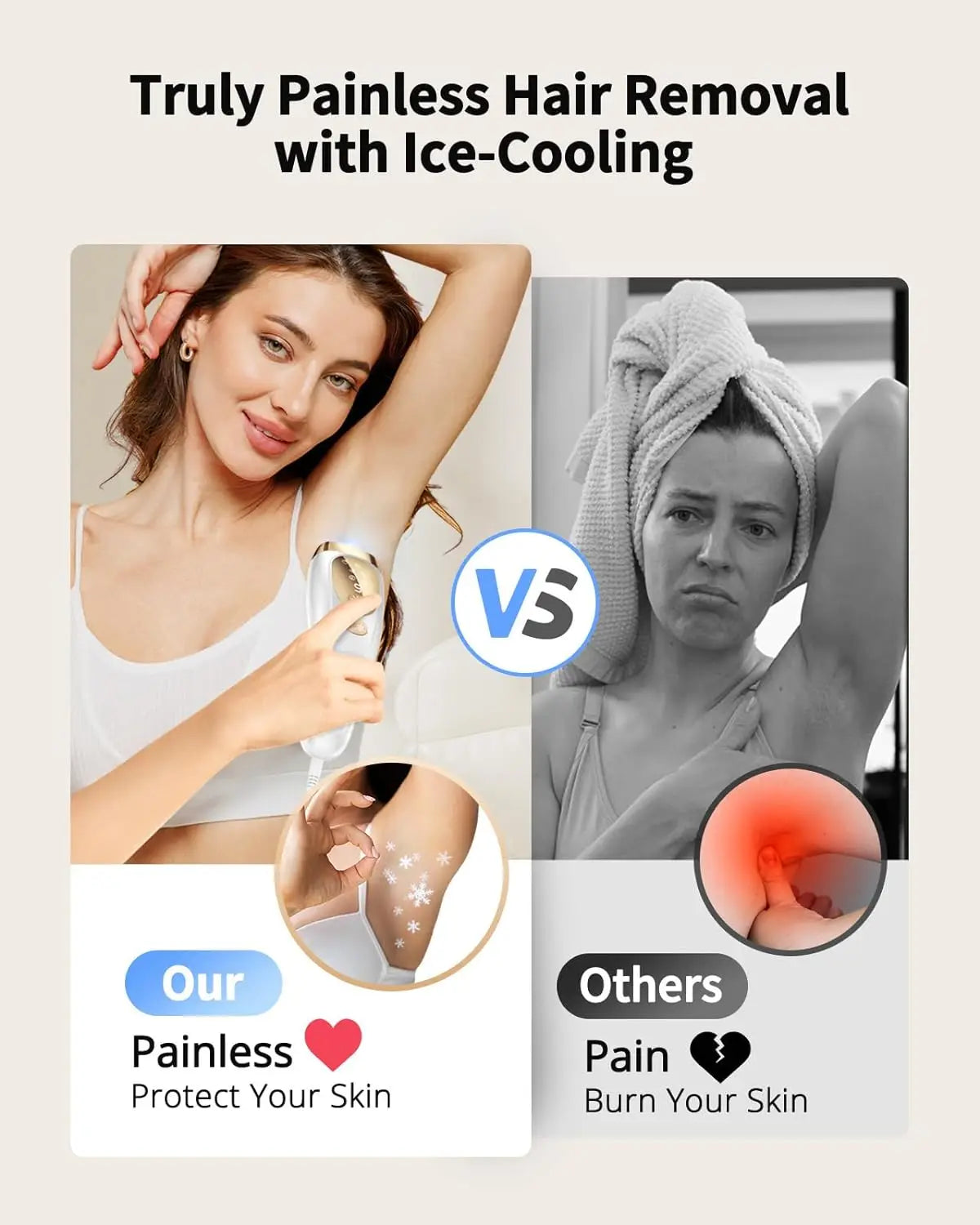 IPL Laser Hair Removal Device with Ice Cooling