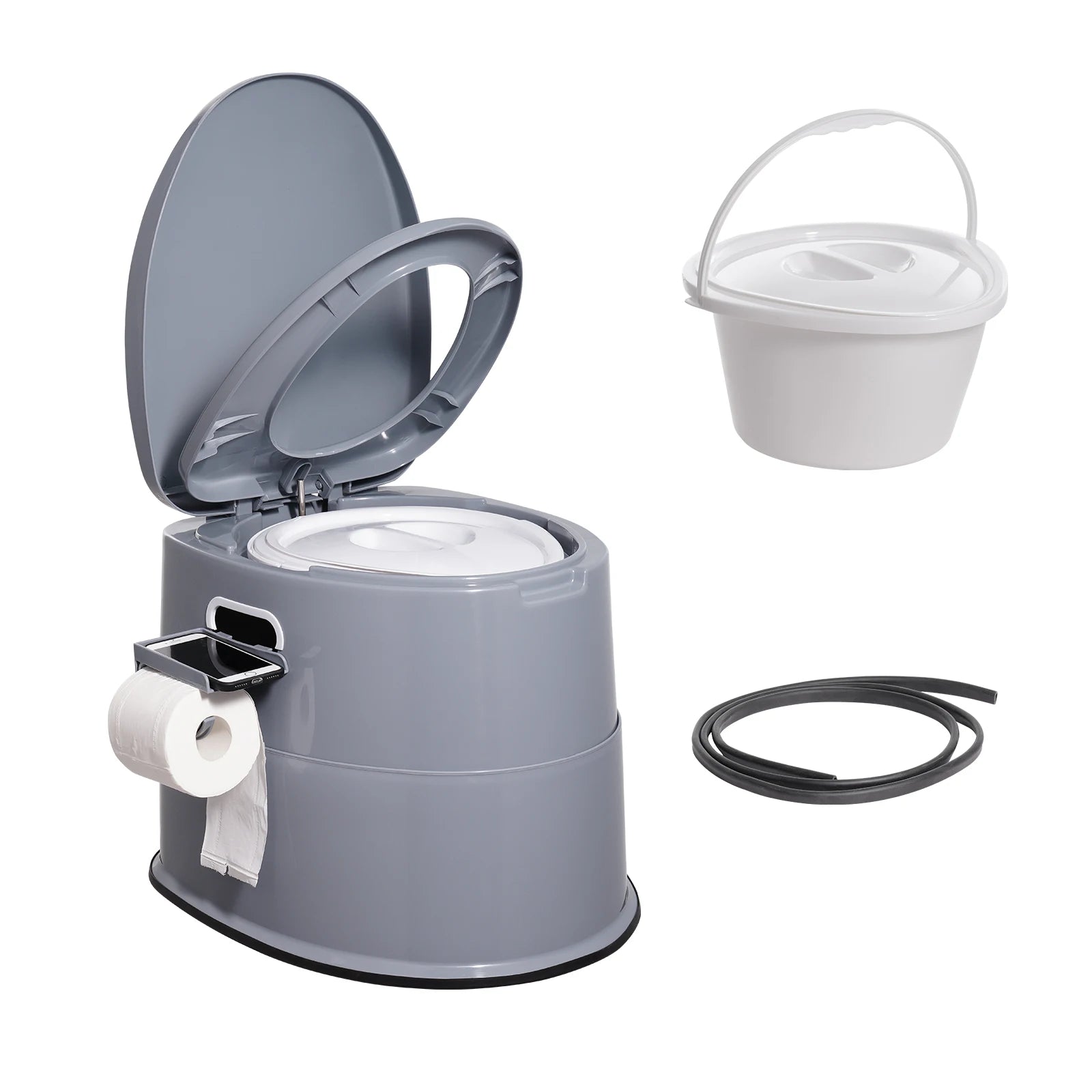 SucceBuy Portable Toilet for Camping — 1.3 Gal Detachable Bucket, 300 lb Capacity, Odor-Seal Lid