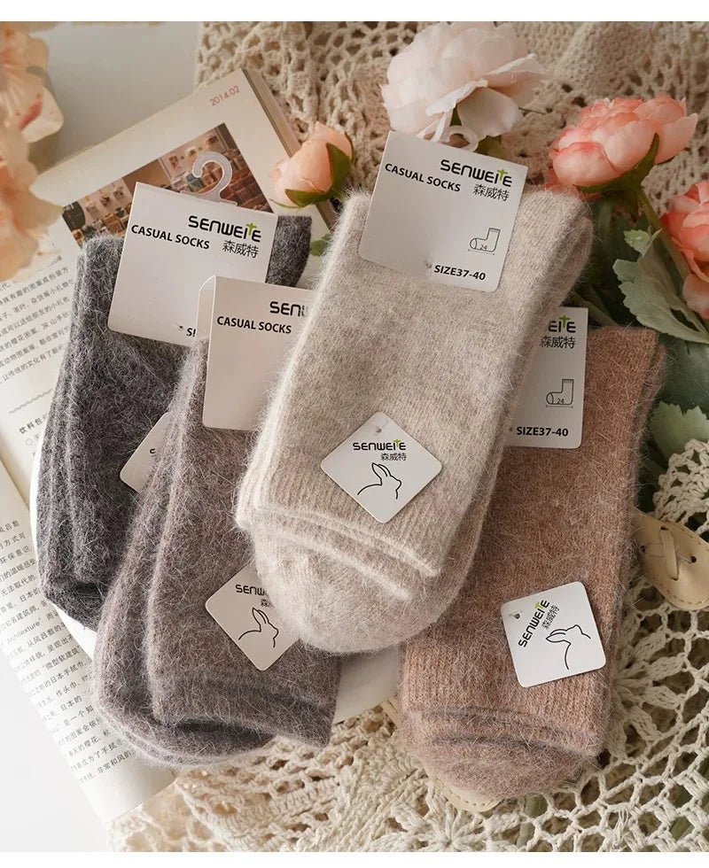 Thick Cashmere-Blend Winter Crew Socks