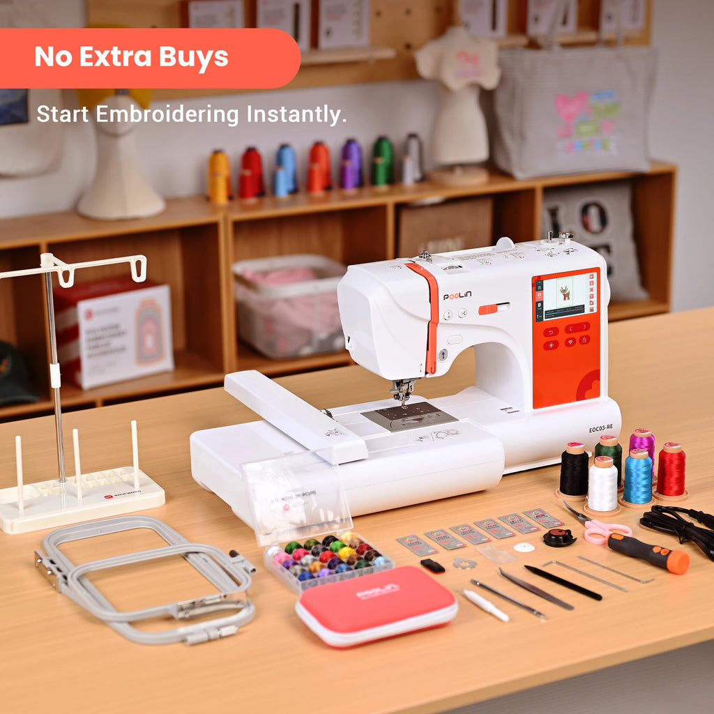 Computerized Embroidery Machine – Touchscreen & Two Hoops