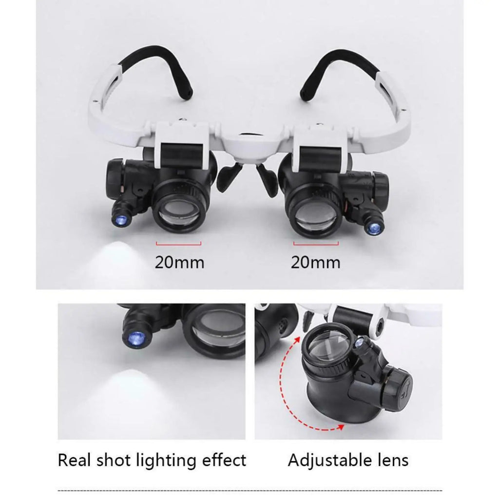 Adjustable Jewelry Loupe Magnifier — 8X 15X 23X with LED Light