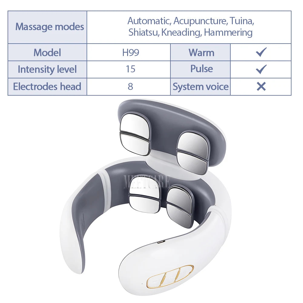 TENS Pulse Neck & Shoulder Massager – Cervical Muscle Relief with EMS & Heat