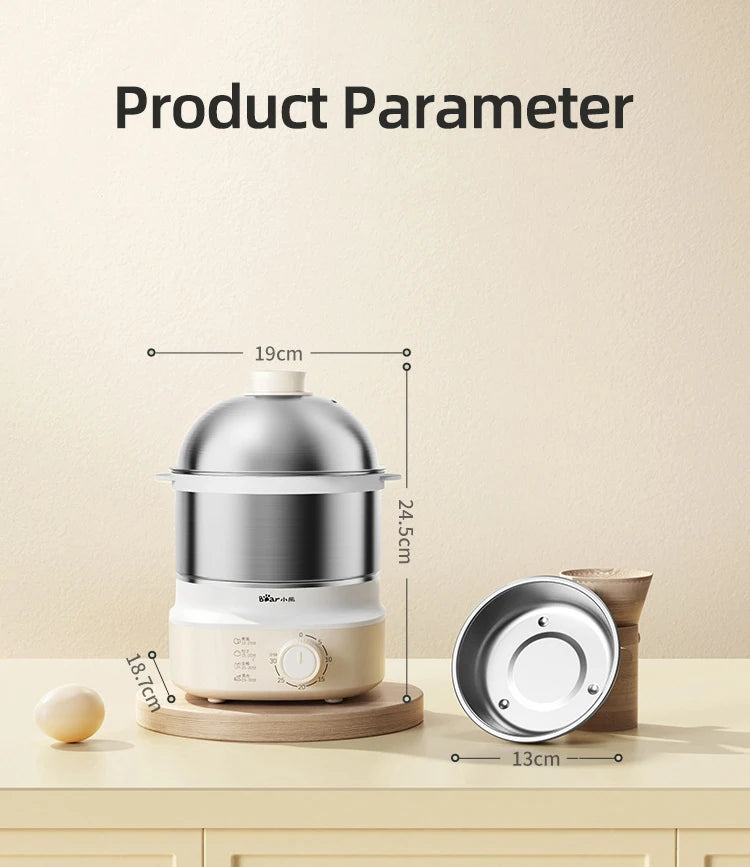 360W Electric Egg Cooker with Timer — Multicooker Steamer
