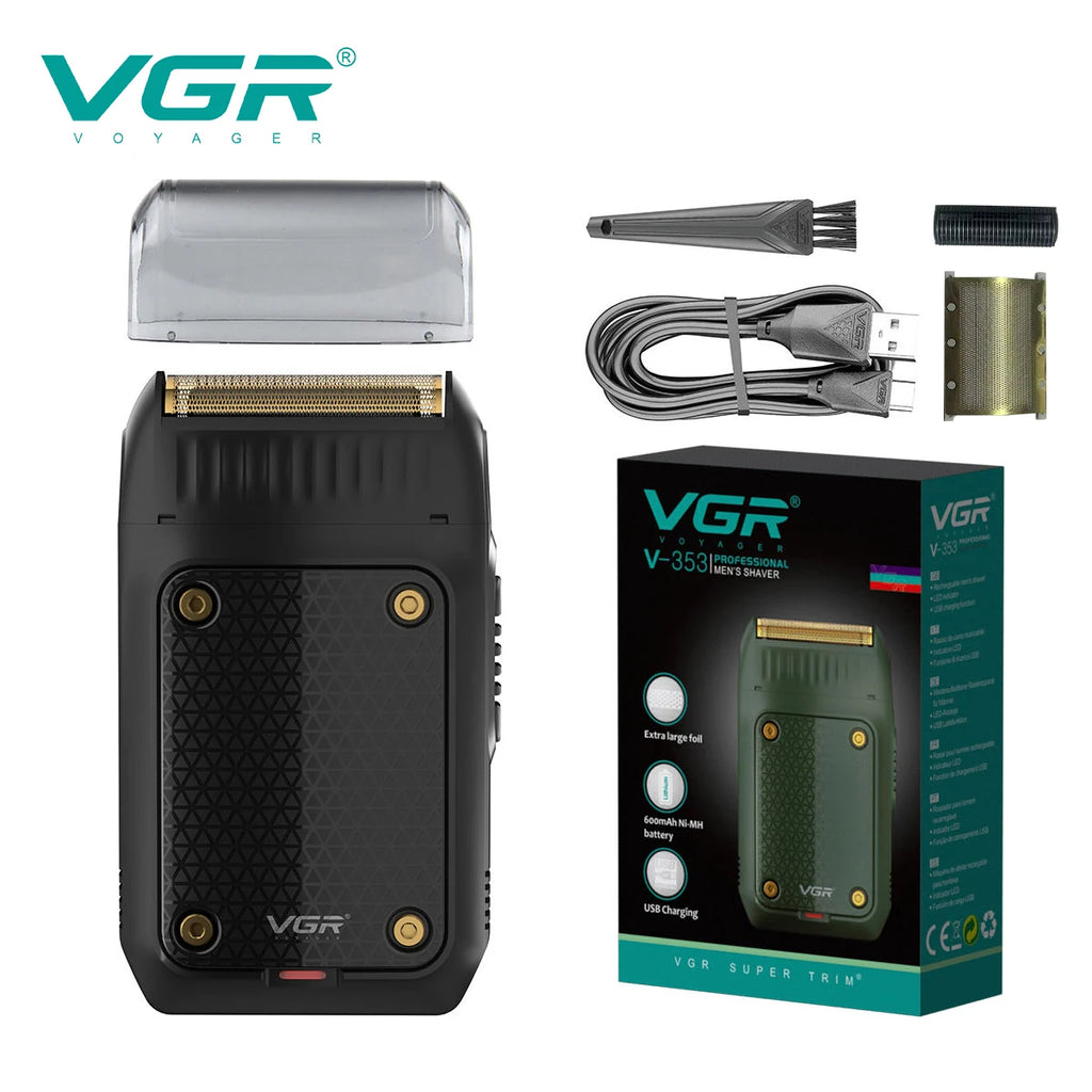 VGR V-353 Electric Shaver – Foil Razor, Pop-Up Trimmer, LED Display, 60-Min Runtime