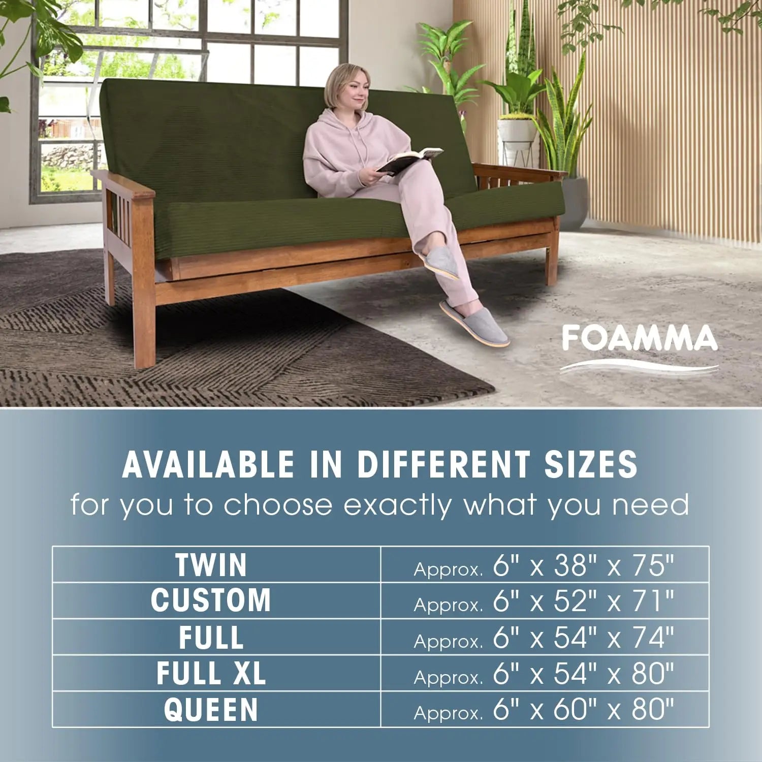 Firm or Soft — Your Choice — Double-Sided Memory Foam Futon Mattress | Foldout Couch Bed, Washable Cover, Twin to Queen